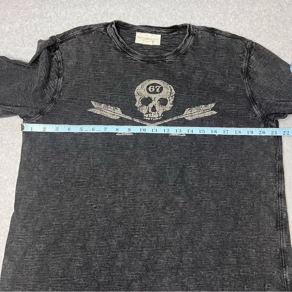 Vtg Denim & Supply Ralph Lauren Mens L Distress Long Sleeve Shirt Skull & Arrows - Picture 5 of 10
